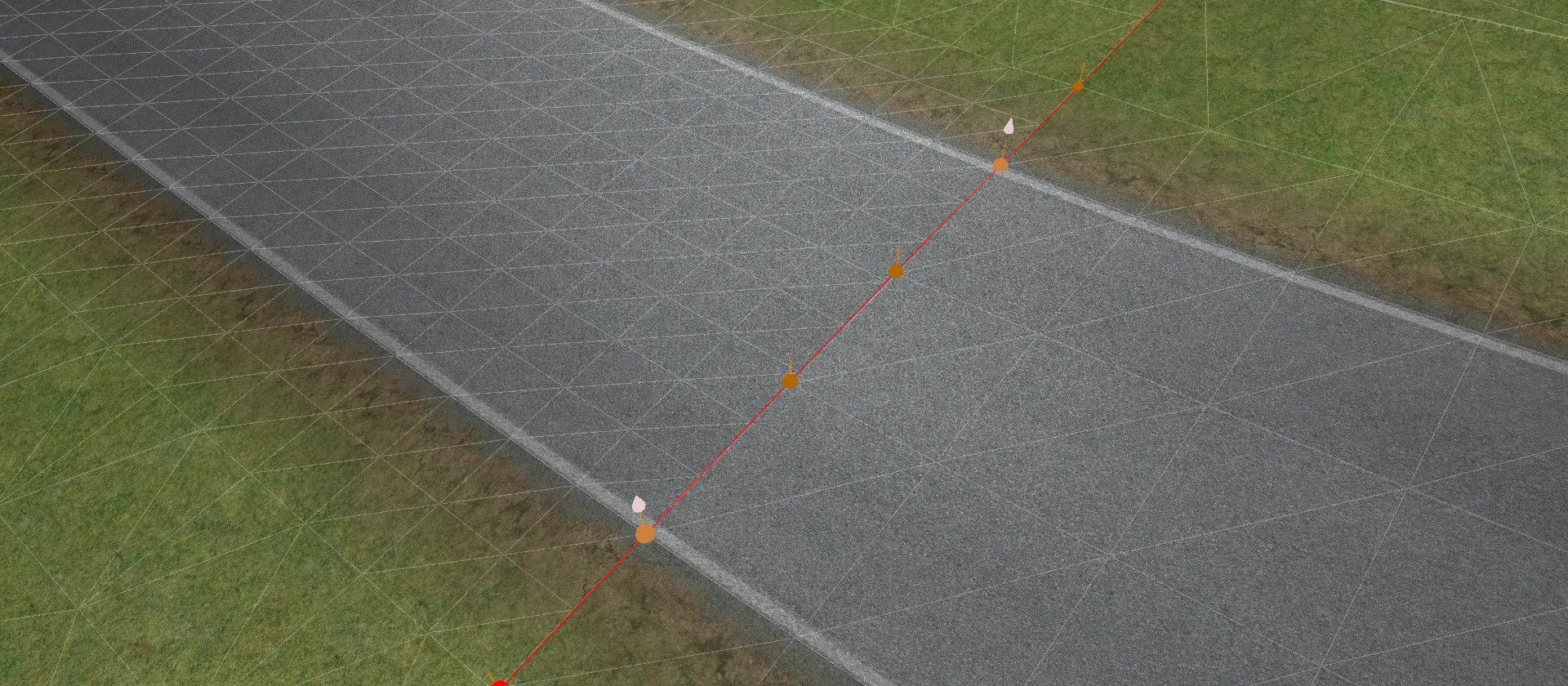 Tracks with different numbers of cross-section points joined seamlessly